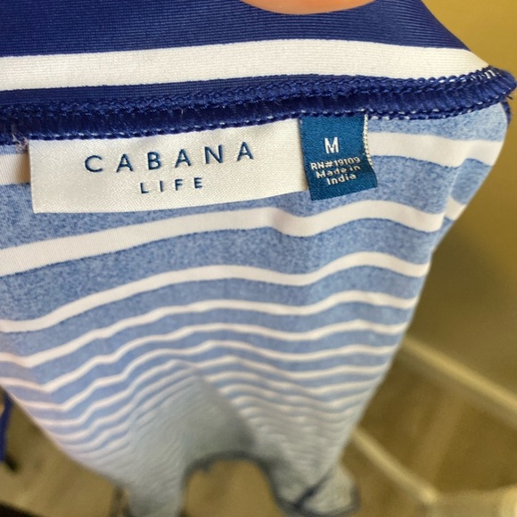 Cabaña life swim Navy and White Striped Zip-Up Jacket - Picture 8 of 10